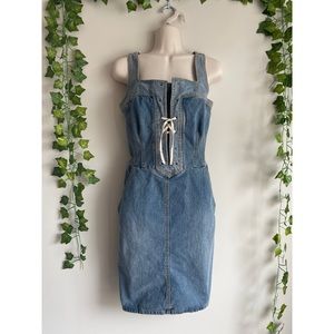 🌿 Super Rad 90’s Vintage Marc Jacob’s Denim Bustier Bodycon Dress